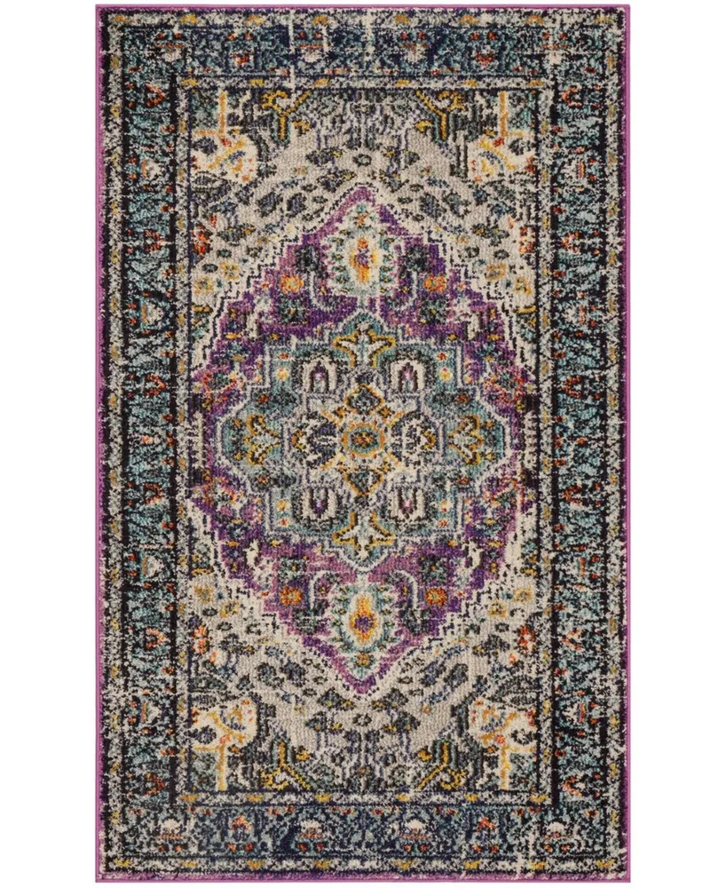 Safavieh Monaco MNC251 Violet and Light Blue 3' x 5' Area Rug