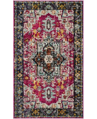 Safavieh Monaco MNC253 Fuchsia and Gray 3' x 5' Area Rug