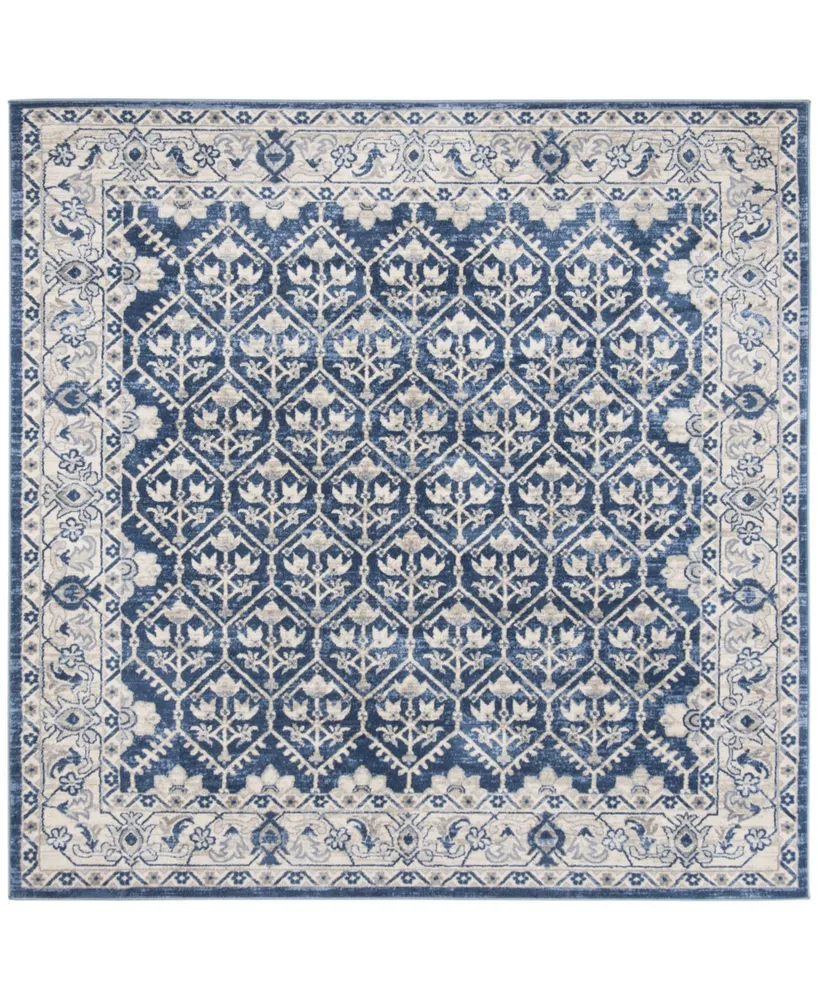 Safavieh Brentwood BNT869 Navy and Light Gray 6'7" x 6'7" Square Area Rug