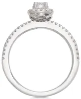 Diamond Halo Engagement Ring (1/2 ct. t.w) in 14k White Gold