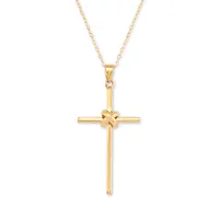 Polished Cross 18" Pendant Necklace in 14k Gold