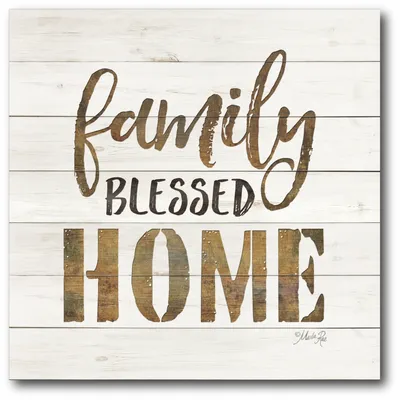 Courtside Market Family Blessed Home Gallery-Wrapped Canvas Wall Art - 16" x 16"