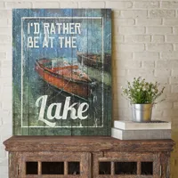 Courtside Market Rather be at The Lake Gallery-Wrapped Canvas Wall Art - 16" x 20"