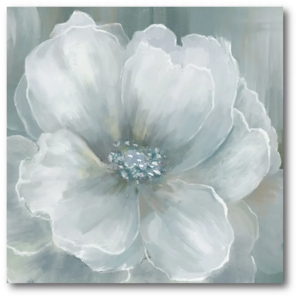 Courtside Market Grey Flower I Gallery-Wrapped Canvas Wall Art - 16" x 16"