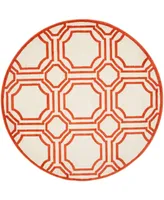 Safavieh Amherst AMT411 Ivory and Orange 5' x 5' Round Area Rug