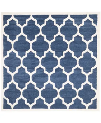 Safavieh Amherst AMT420 Navy and Beige 9' x 9' Square Area Rug