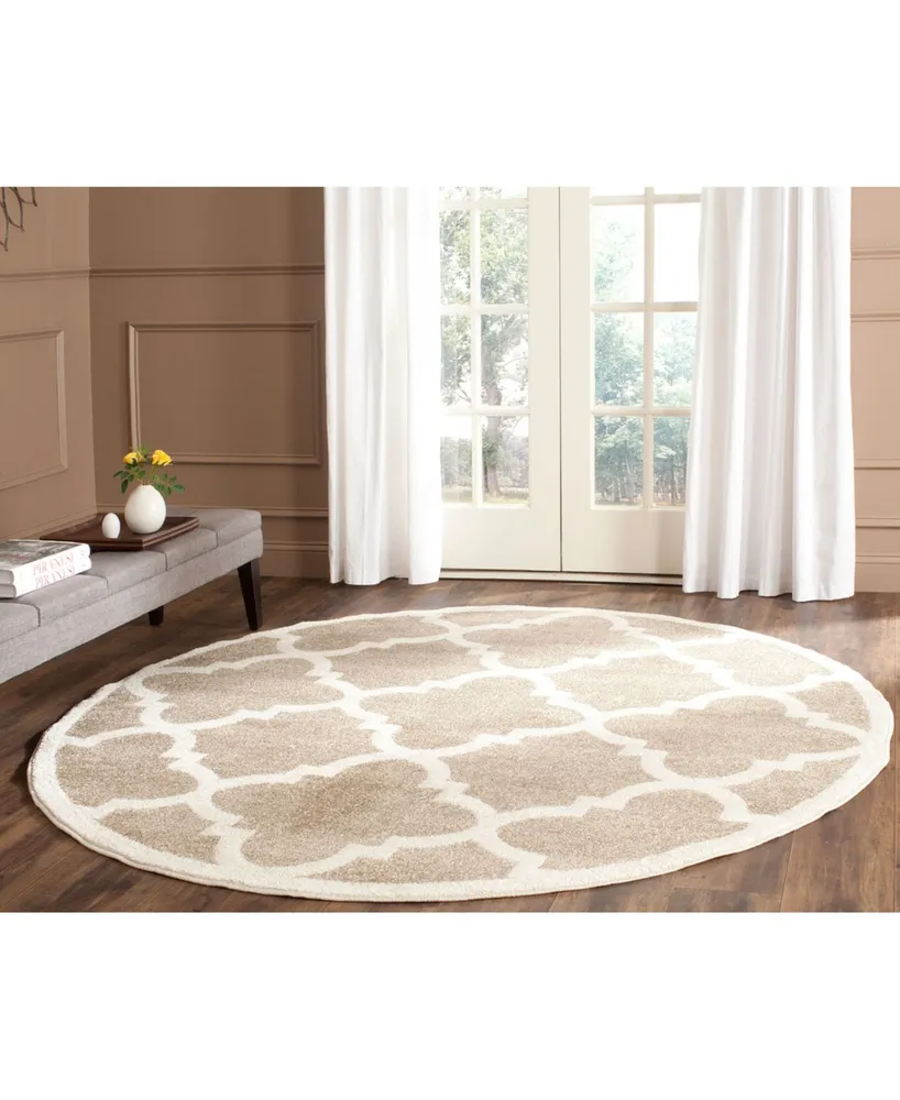 Safavieh Amherst AMT423 Wheat and Beige 5' x 5' Round Area Rug