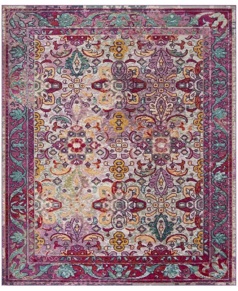 Safavieh Crystal CRS506 Light Blue and Fuchsia 6'7" x 9'2" Area Rug