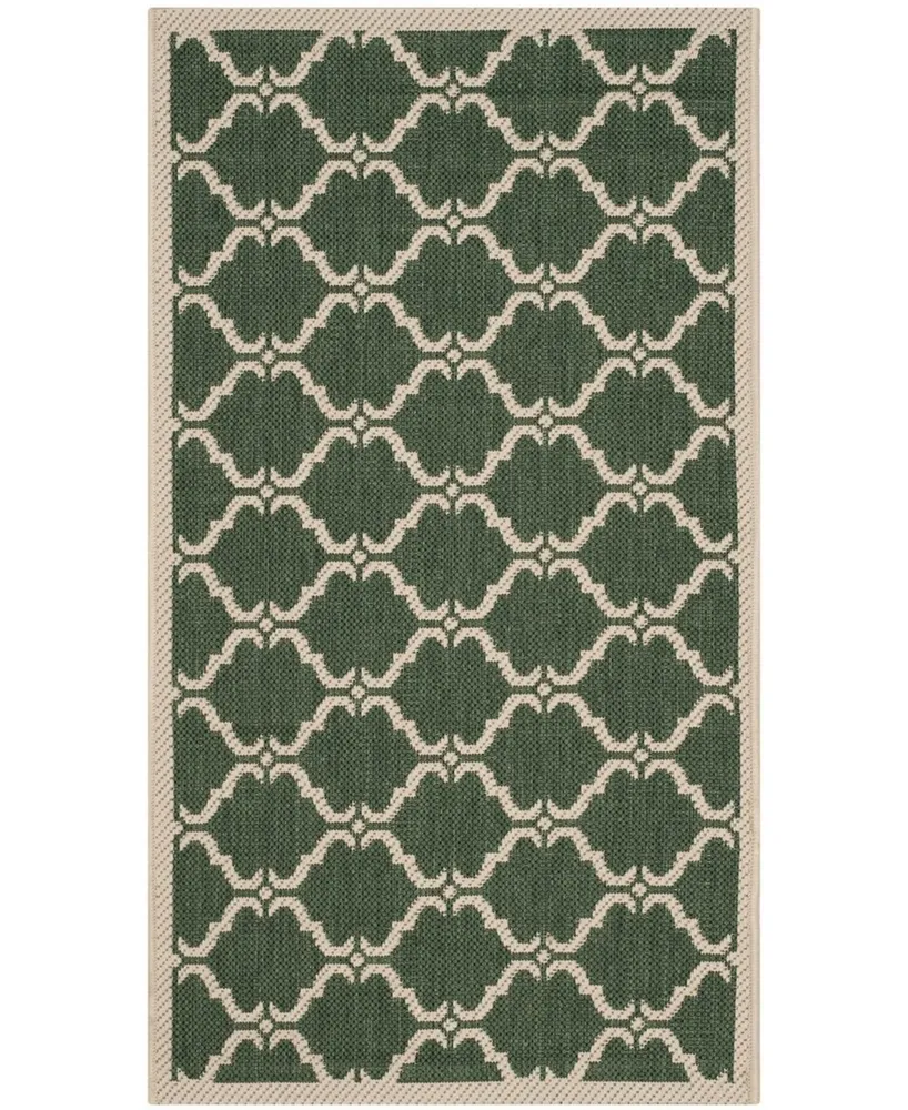 Safavieh Courtyard CY6009 Dark Green and Beige 2'7" x 5' Outdoor Area Rug