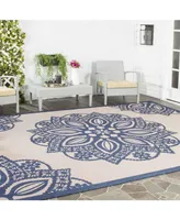 Safavieh Courtyard CY6139 Beige and Navy 9' x 12' Sisal Weave Outdoor Area Rug