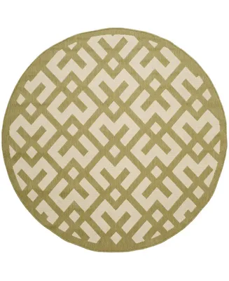 Safavieh Courtyard CY6915 and Beige 6'7" x 6'7" Sisal Weave Round Outdoor Area Rug