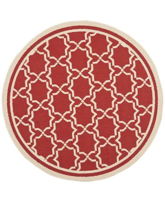 Safavieh Courtyard CY6916 Red and Bone 6'7" x 6'7" Round Outdoor Area Rug