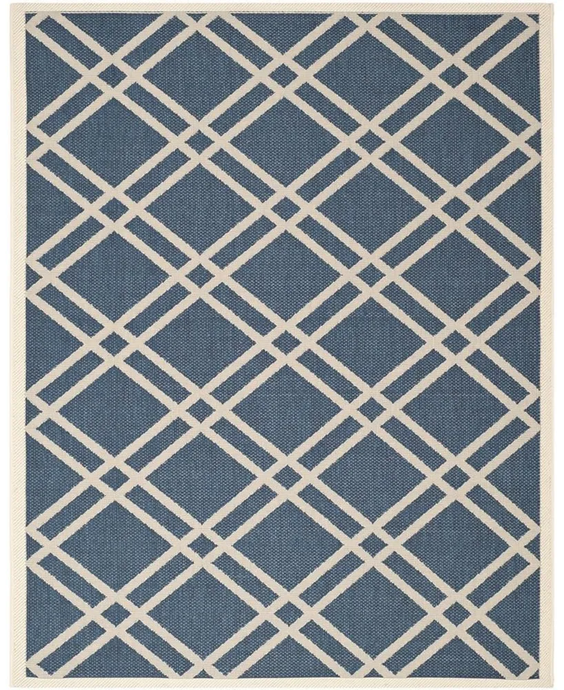 Safavieh Courtyard CY6923 Navy and Beige 9' x 12' Sisal Weave Outdoor Area Rug