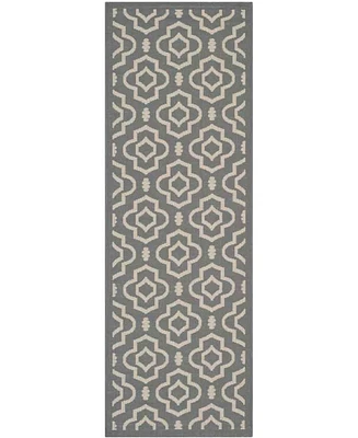 Safavieh Courtyard CY6926 Anthracite and Beige 2'3" x 10' Sisal Weave Runner Outdoor Area Rug