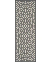 Safavieh Courtyard CY6926 Anthracite and Beige 2'3" x 10' Sisal Weave Runner Outdoor Area Rug