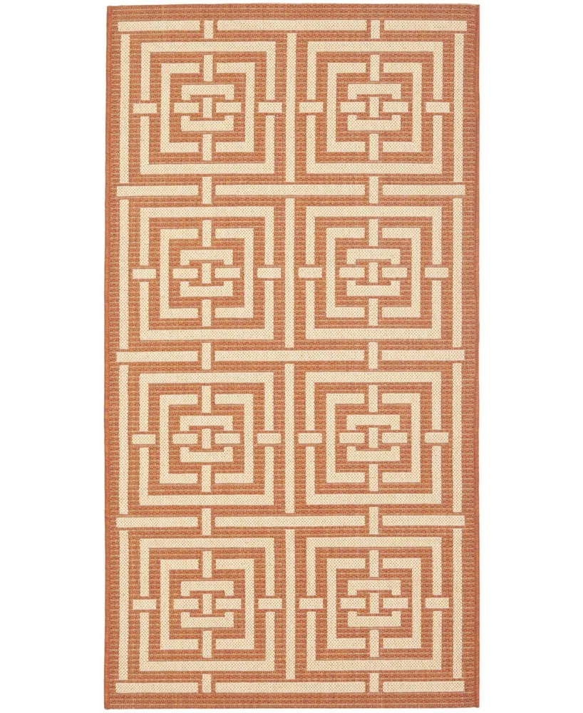 Safavieh Courtyard CY6937 Terracotta and Cream 2' x 3'7" Outdoor Area Rug