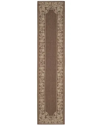 Safavieh Courtyard CY3305 Chocolate and Natural 2'3" x 6'7" Sisal Weave Runner Outdoor Area Rug