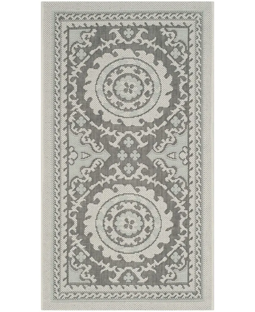 Safavieh Courtyard CY7059 Light Gray and Anthracite 2'7" x 5' Outdoor Area Rug