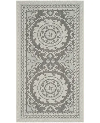 Safavieh Courtyard CY7059 Light Gray and Anthracite 2'7" x 5' Outdoor Area Rug