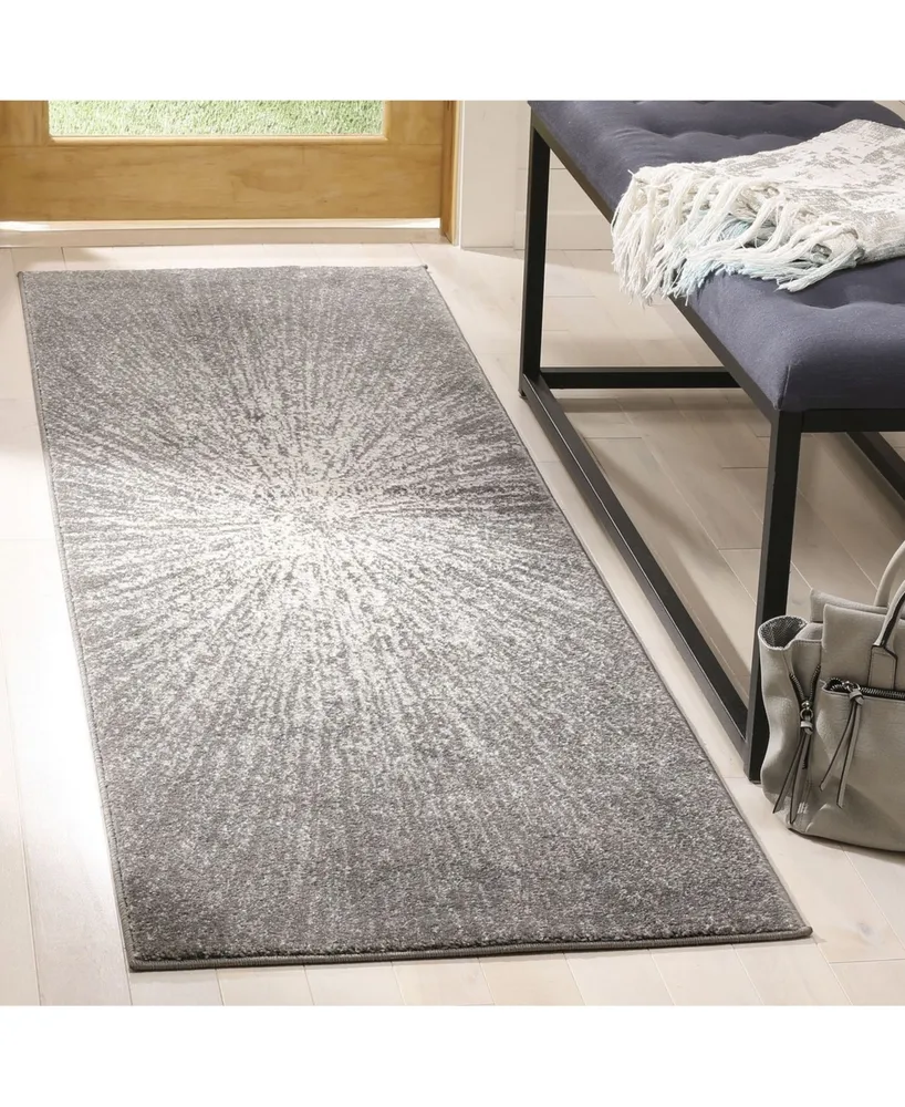 Safavieh Evoke EVK228 Dark Grey and Ivory 2'2" x 9' Runner Area Rug