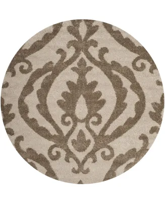 Safavieh Florida Shag SG469 Cream and Beige 6'7" x 6'7" Round Area Rug