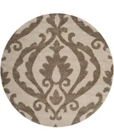 Safavieh Florida Shag SG469 Cream and Beige 6'7" x 6'7" Round Area Rug