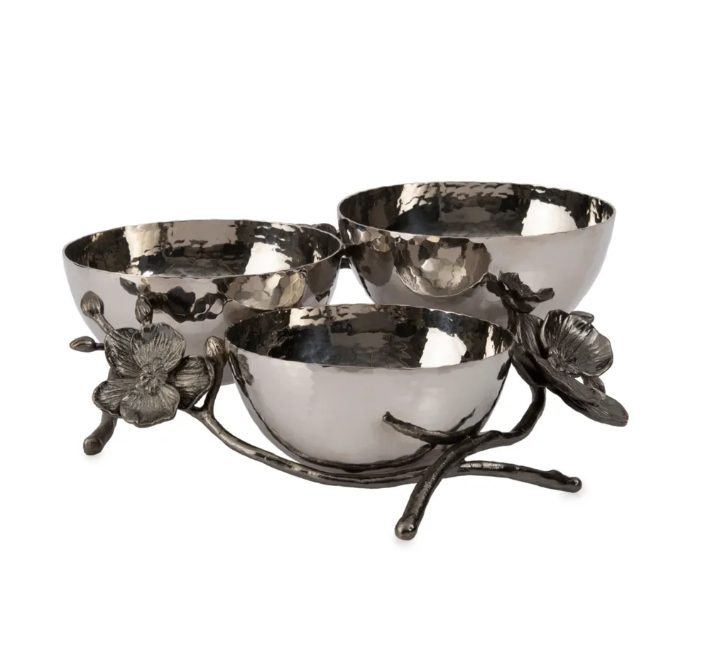 Michael Aram Black Orchid Triple Nut Dish