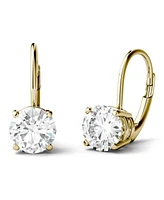 Moissanite Leverback Earrings (2 ct. t.w. Diamond Equivalent) 14k White or Yellow Gold