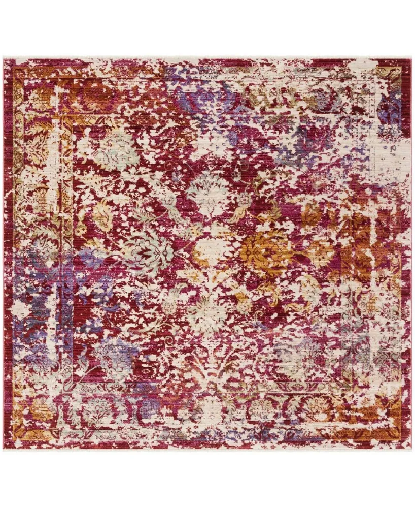 Safavieh Sutton SUT403 Fuchsia and Ivory 6' x 6' Square Area Rug