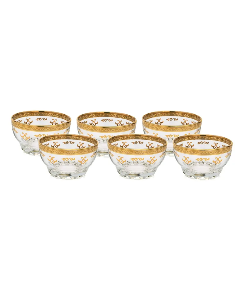 Classic Touch Set of 6 Dessert Bowls with Rich Design