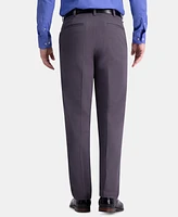 Haggar Men's Premium Comfort Khaki Classic-Fit 2-Way Stretch Wrinkle Resistant Flat Front Casual Pants