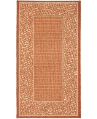 Safavieh Courtyard CY2666 Terracotta and Natural 2'7" x 5' Sisal Weave Outdoor Area Rug