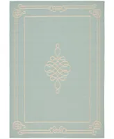 Safavieh Courtyard CY6788 Aqua and Cream 8' x 11' Outdoor Area Rug