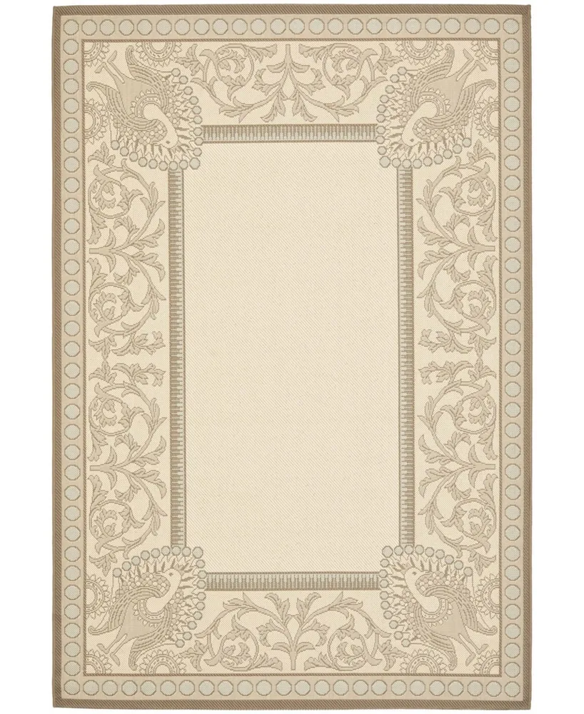 Safavieh Courtyard CY7514 Beige and Dark Beige 4' x 5'7" Sisal Weave Outdoor Area Rug