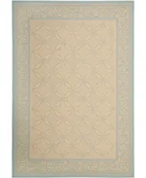 Safavieh Courtyard CY6107 Cream and Aqua 4' x 5'7" Sisal Weave Outdoor Area Rug