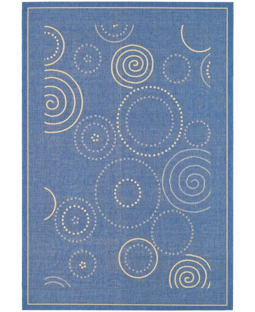 Safavieh Courtyard CY1906 Blue and Natural 2'7" x 5' Sisal Weave Outdoor Area Rug