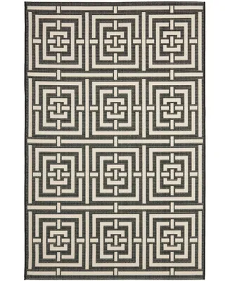 Safavieh Courtyard CY6937 Black and Bone 6'7" x 9'6" Outdoor Area Rug