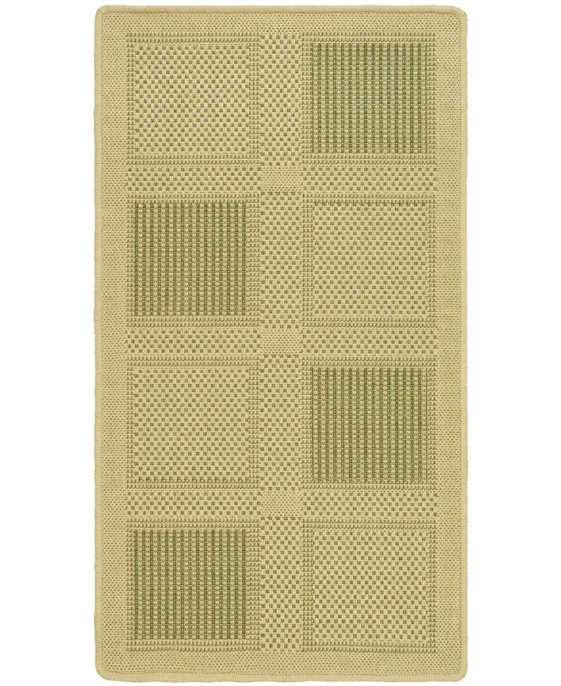 Safavieh Courtyard CY1928 Natural and Olive 6'7" x 6'7" Sisal Weave Square Outdoor Area Rug