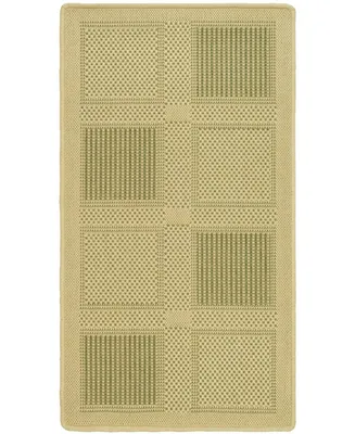 Safavieh Courtyard CY1928 Natural and Olive 6'7" x 6'7" Sisal Weave Square Outdoor Area Rug