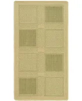 Safavieh Courtyard CY1928 Natural and Olive 6'7" x 6'7" Sisal Weave Square Outdoor Area Rug