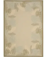 Safavieh Courtyard CY7945 Cream and Green 4' x 5'7" Sisal Weave Outdoor Area Rug