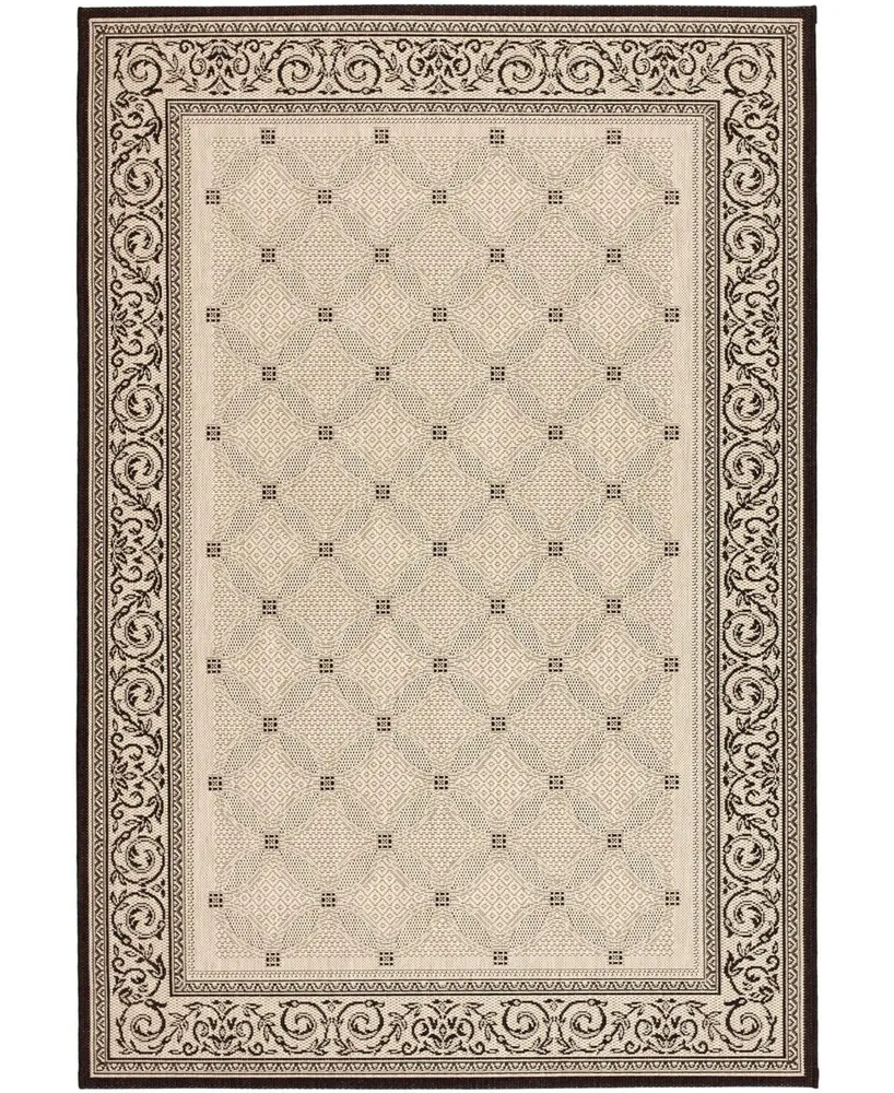 Safavieh Courtyard CY1502 Sand and Black 2'4" x 12' Runner Outdoor Area Rug