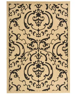 Safavieh Courtyard CY2663 Sand and Black 6'7" x 6'7" Sisal Weave Square Outdoor Area Rug