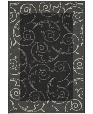 Safavieh Courtyard CY2665 Black and Sand 6'7" x 6'7" Square Outdoor Area Rug