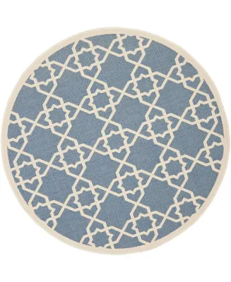 Safavieh Courtyard CY6032 Blue and Beige 7'10" x 7'10" Sisal Weave Round Outdoor Area Rug