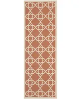 Safavieh Courtyard CY6032 Terracotta and Beige 2'7" x 8'2" Runner Outdoor Area Rug