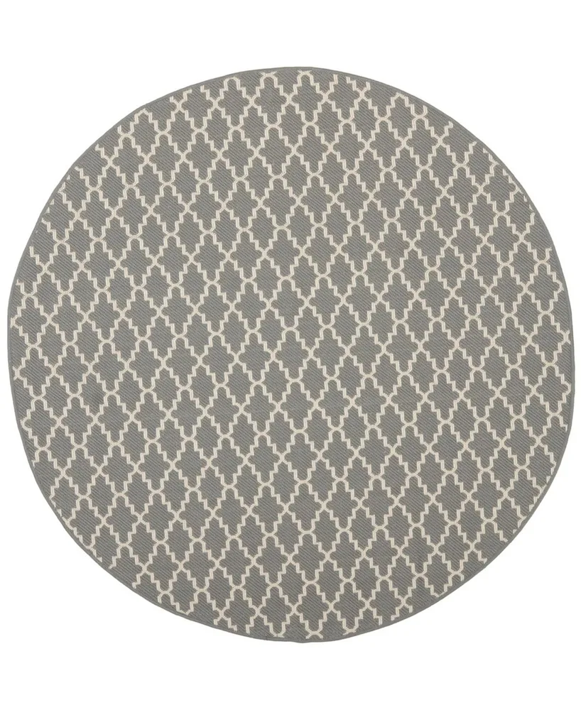 Safavieh Courtyard CY6919 Anthracite and Beige 7'10" x 7'10" Sisal Weave Round Outdoor Area Rug