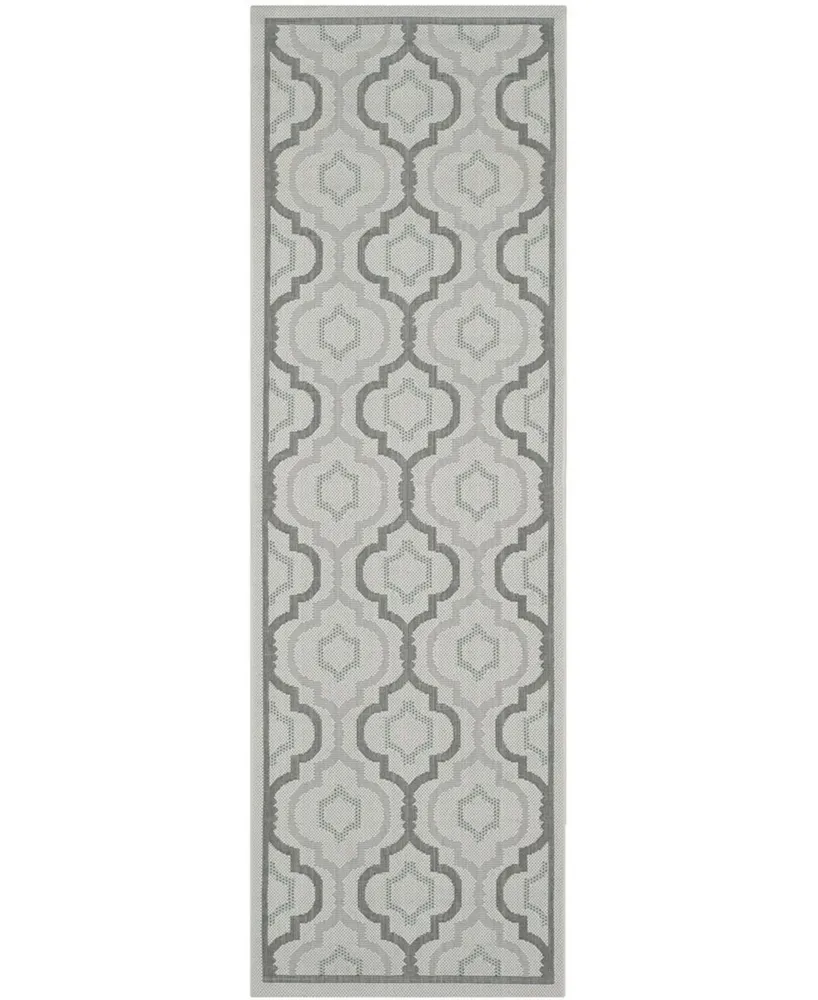 Safavieh Courtyard CY7938 Light Grey and Anthracite 2'3" x 8' Sisal Weave Runner Outdoor Area Rug