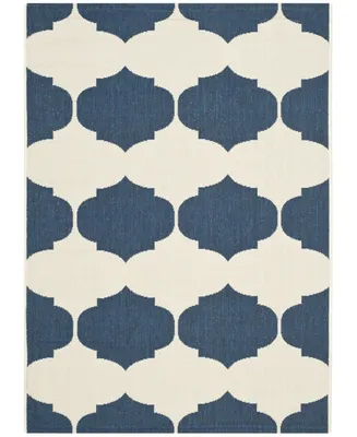 Safavieh Courtyard CY6162 Beige and Navy 5'3" x 7'7" Outdoor Area Rug