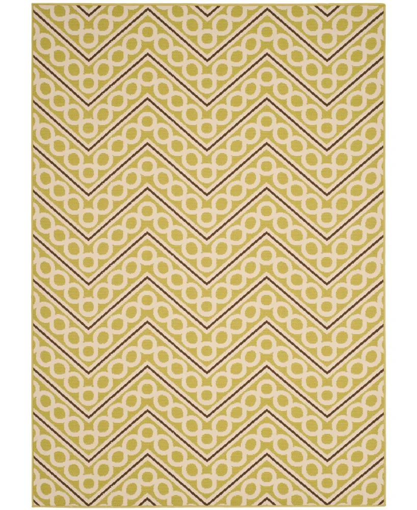 Safavieh Hampton HAM513 Green and Ivory 8' x 11' Outdoor Area Rug